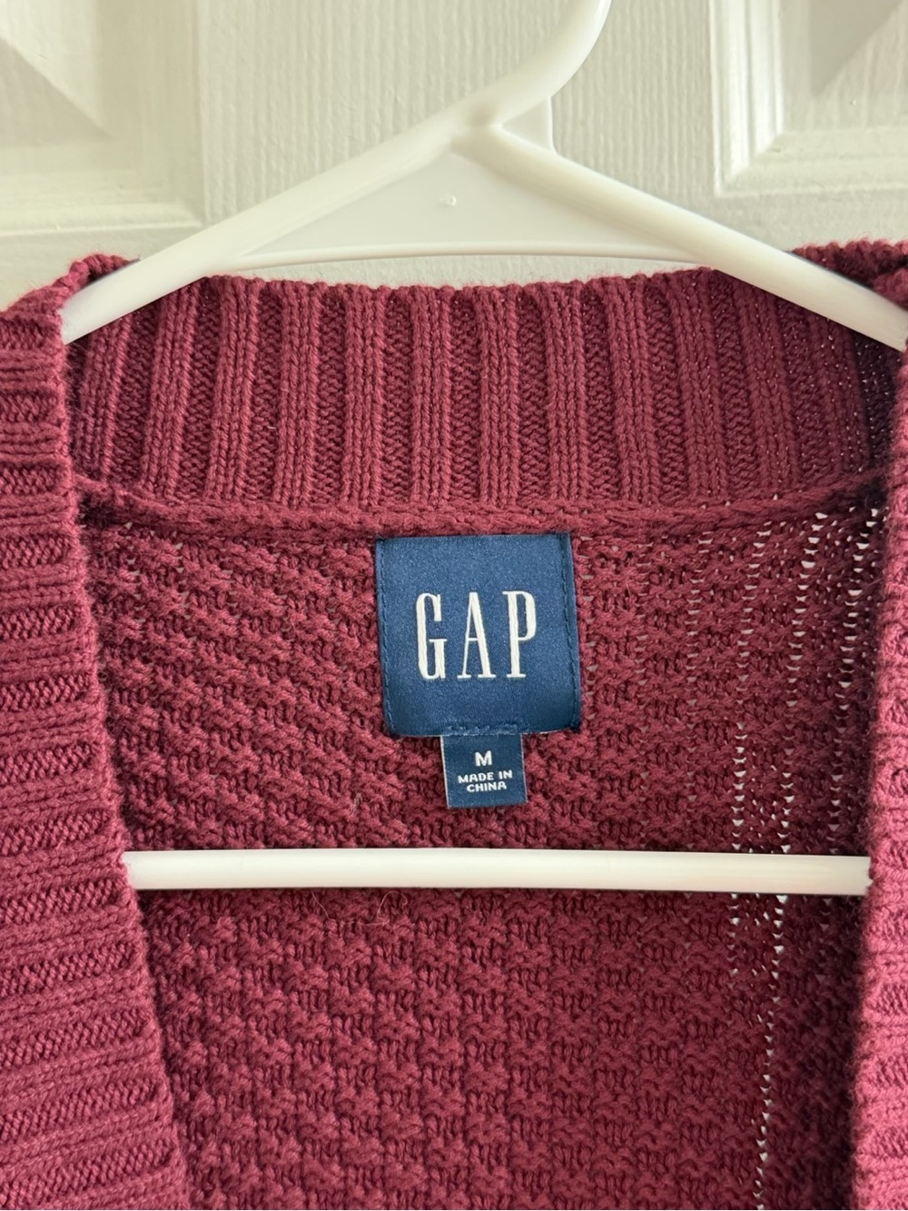 GAP Women's Open-Front Maroon Cardigan Sweater New Tags Medium M - Picture 2 of 4